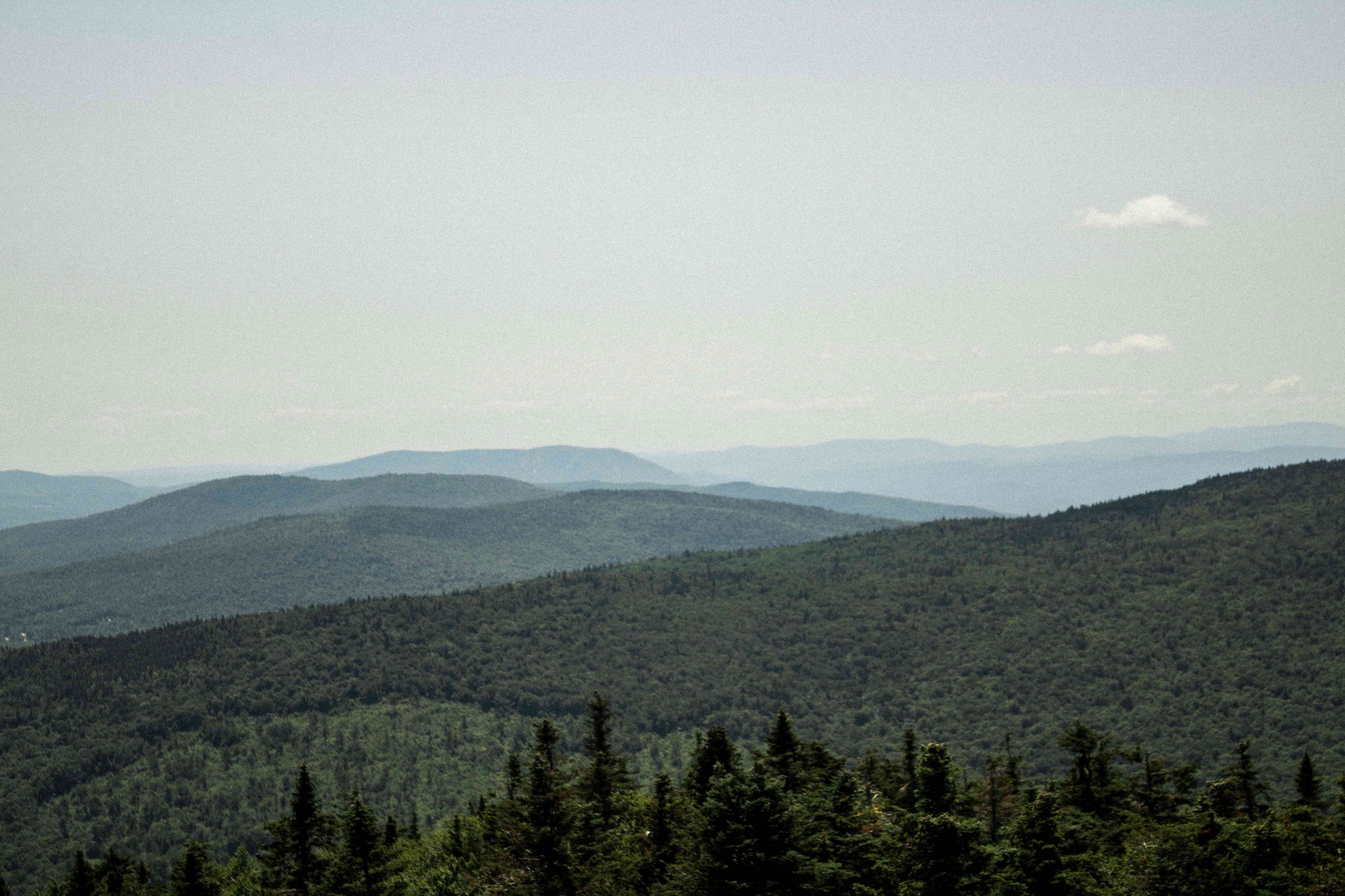 Vermont green mountains in horizon
