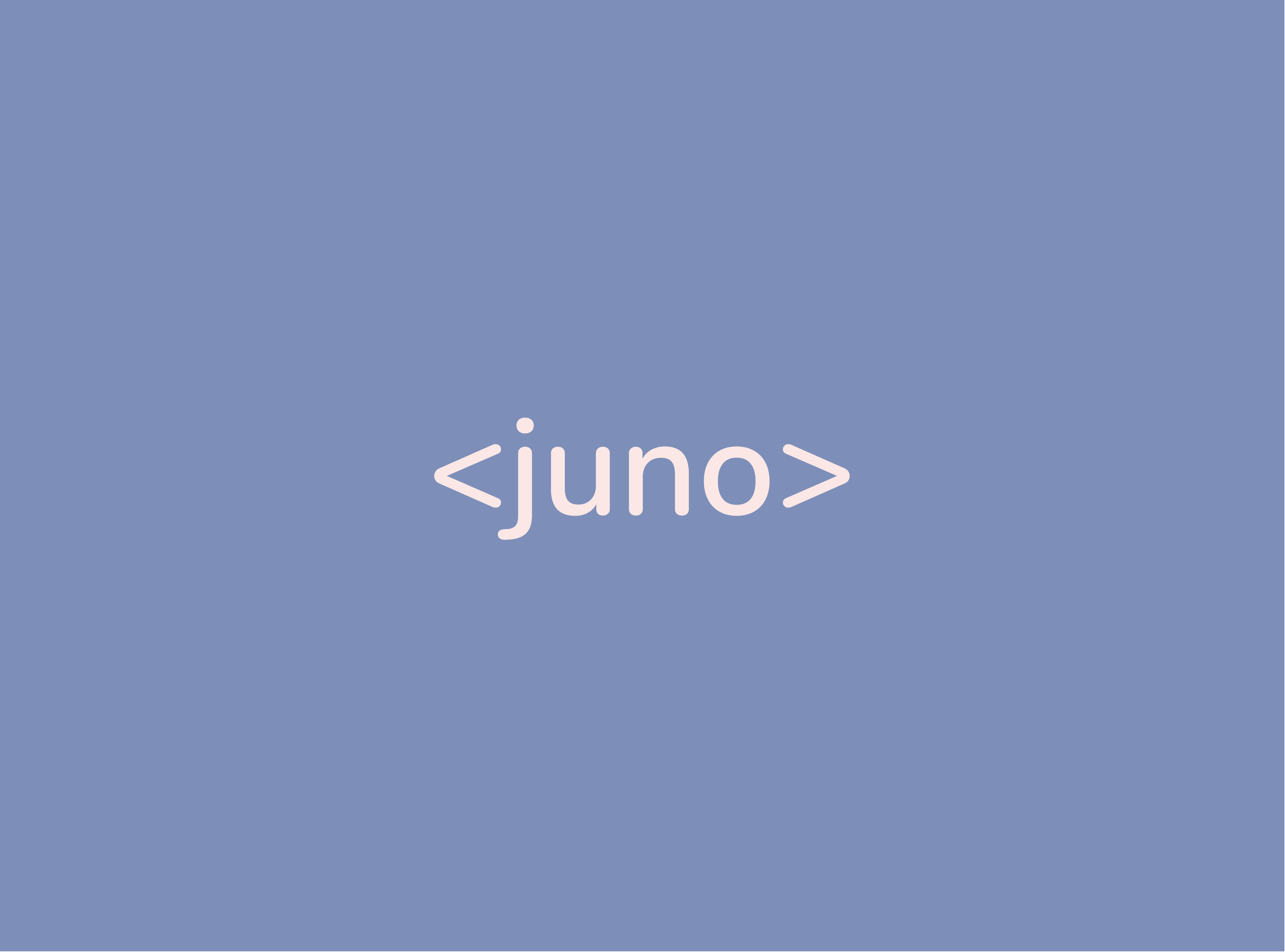 Graphic of an opening HTML tag saying Juno